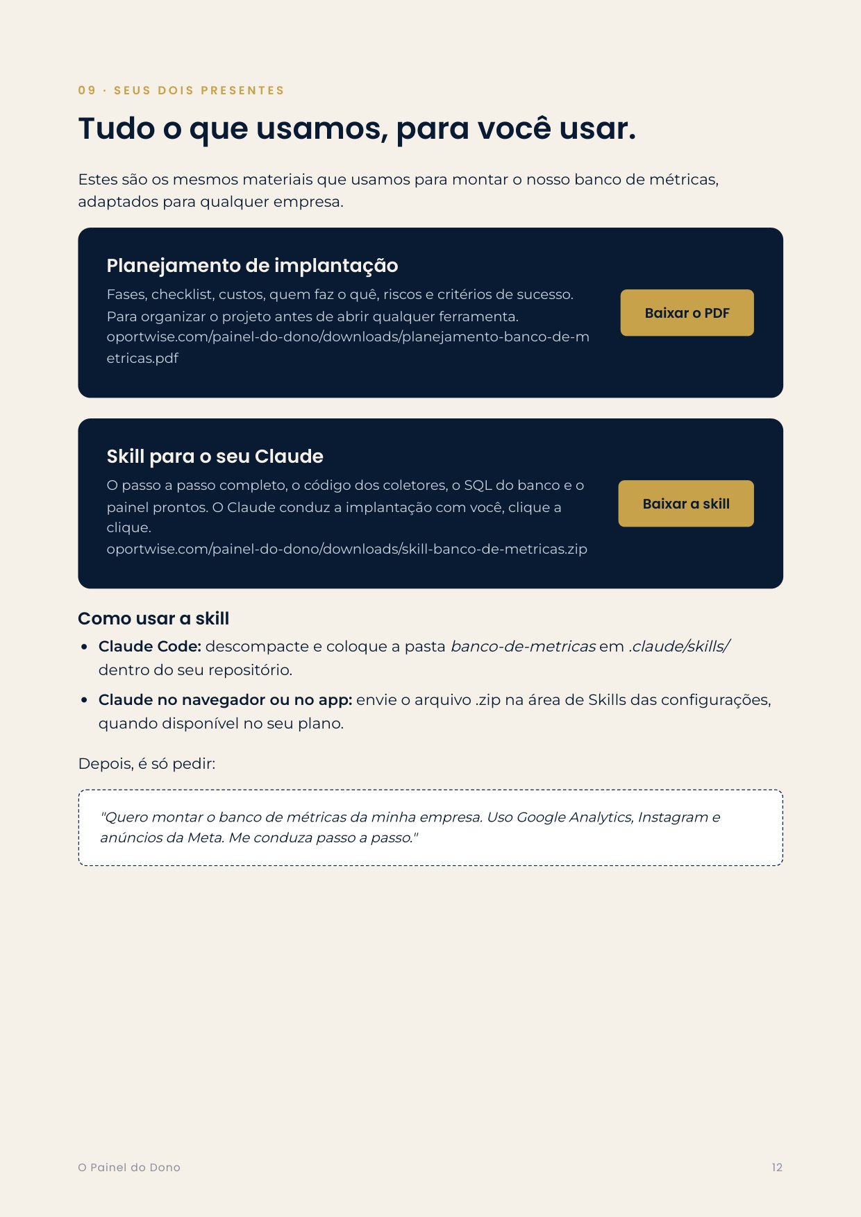 Página do guia com os dois presentes
